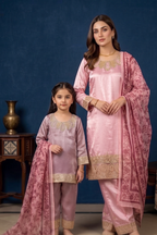 Rosé Harmony – Mommy & Me Luxury Silk 3PC Matching Set
