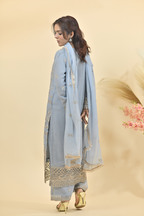 Pale Powder Blue Luxury Embroidered Occasion Edit3PC Kurta Set