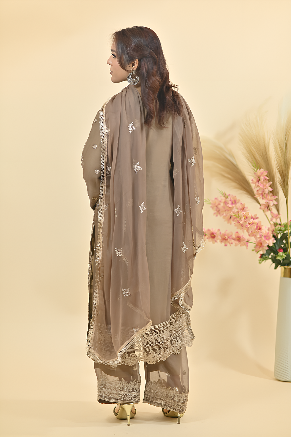Bronze Luxury Embroidered Occasion Edit  3PC Kurta Set