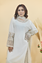 Off White Luxury Embroidered Occasion Edit 3PC Kurta Set