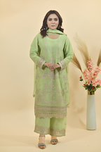 Pale Mint Green Luxury Embroidered Occasion Edit 3PC Kurta Set