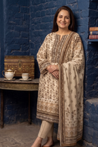Warm Sandy Beige Printed Lawn 3PC Suit – Mother Collection