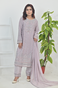 Soft Lavender Luxury Embroidered Occasion Edit  3PC Kurta Set