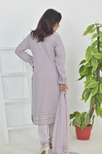Soft Lavender Luxury Embroidered Occasion Edit  3PC Kurta Set