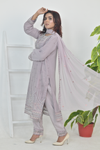 Soft Lavender Luxury Embroidered Occasion Edit  3PC Kurta Set