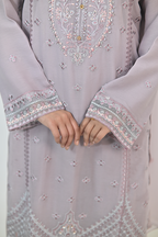 Soft Lavender Luxury Embroidered Occasion Edit  3PC Kurta Set