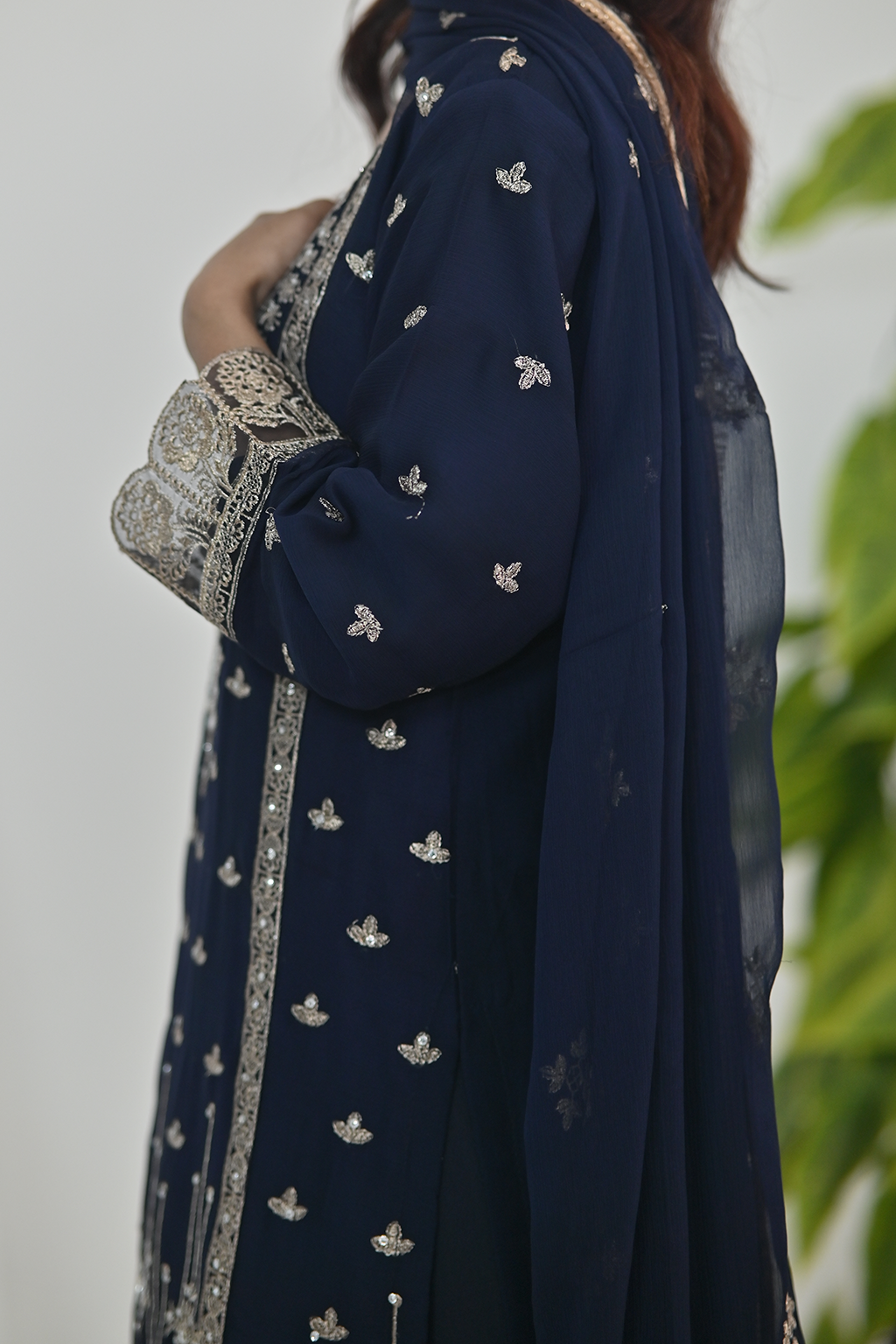 Dark Navy Blue Luxury Embroidered Occasion Edit 3PC Kurta Set