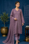 Dusty Mauve Purple – Premium Unstitched Embroidered Lawn 3PC Dress with Lawn Dupatta
