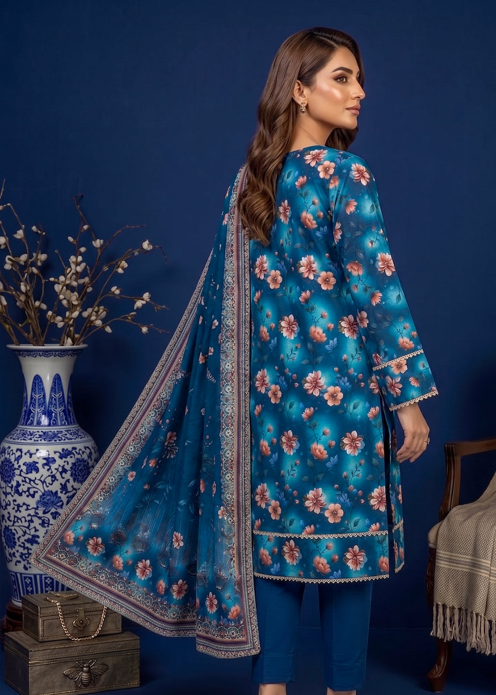 3 Piece Printed Lawn Suit - Stitched
