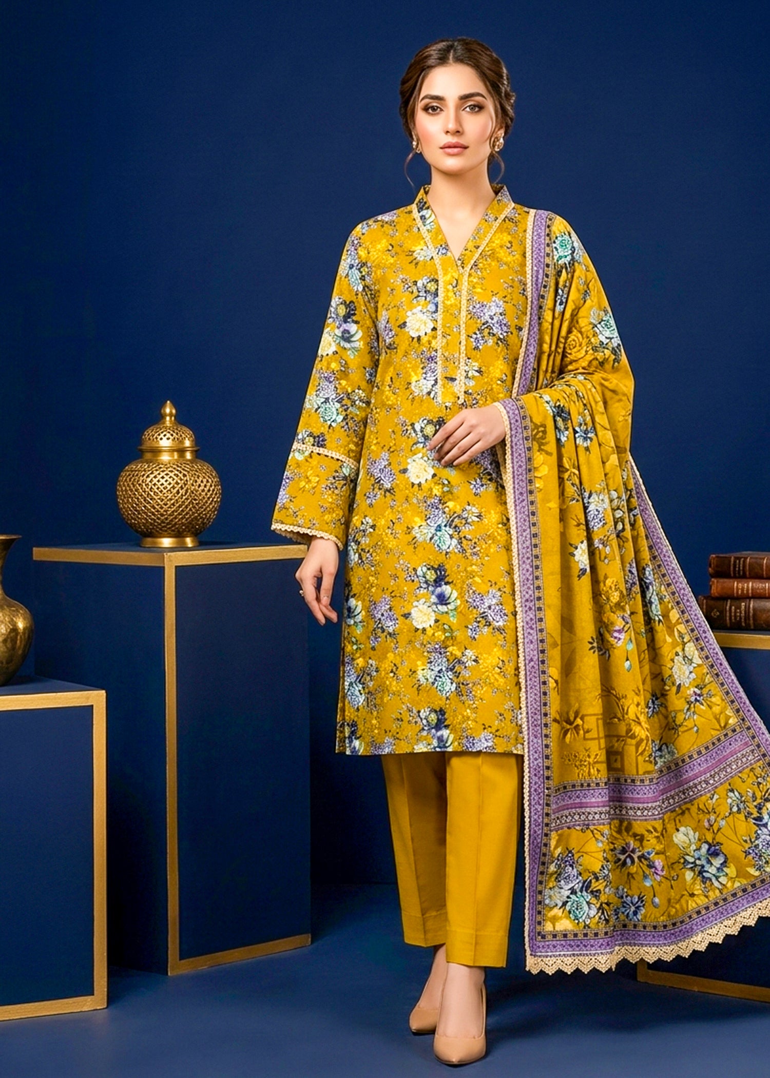 3 Piece Printed Lawn Suit - Stitched