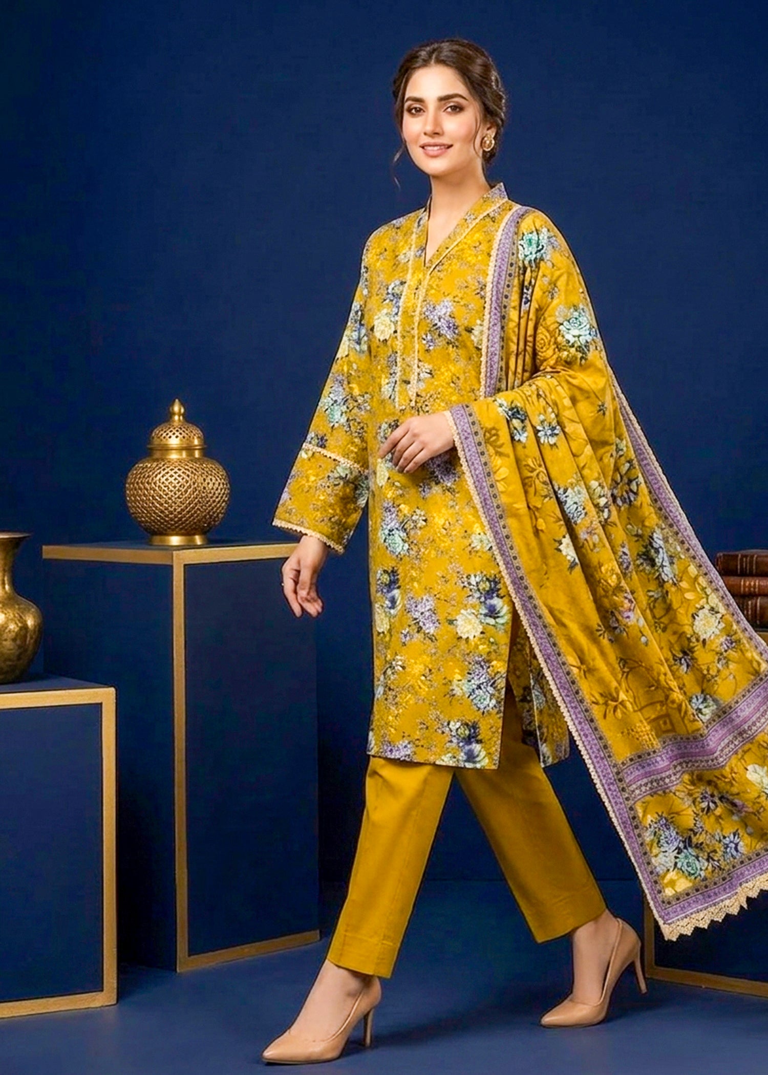 3 Piece Printed Lawn Suit - Stitched