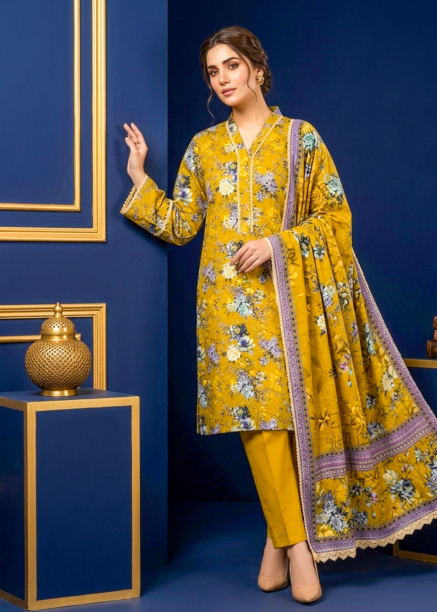 3 Piece Printed Lawn Suit - Stitched