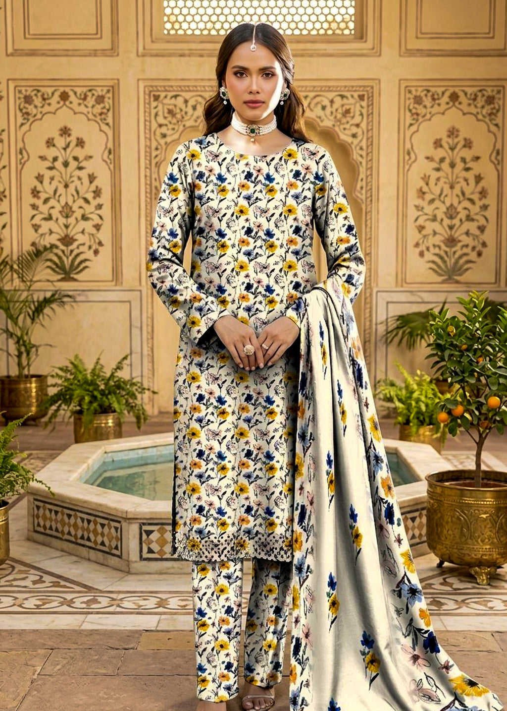 3 Piece Printed Lawn Suit - Unstitched