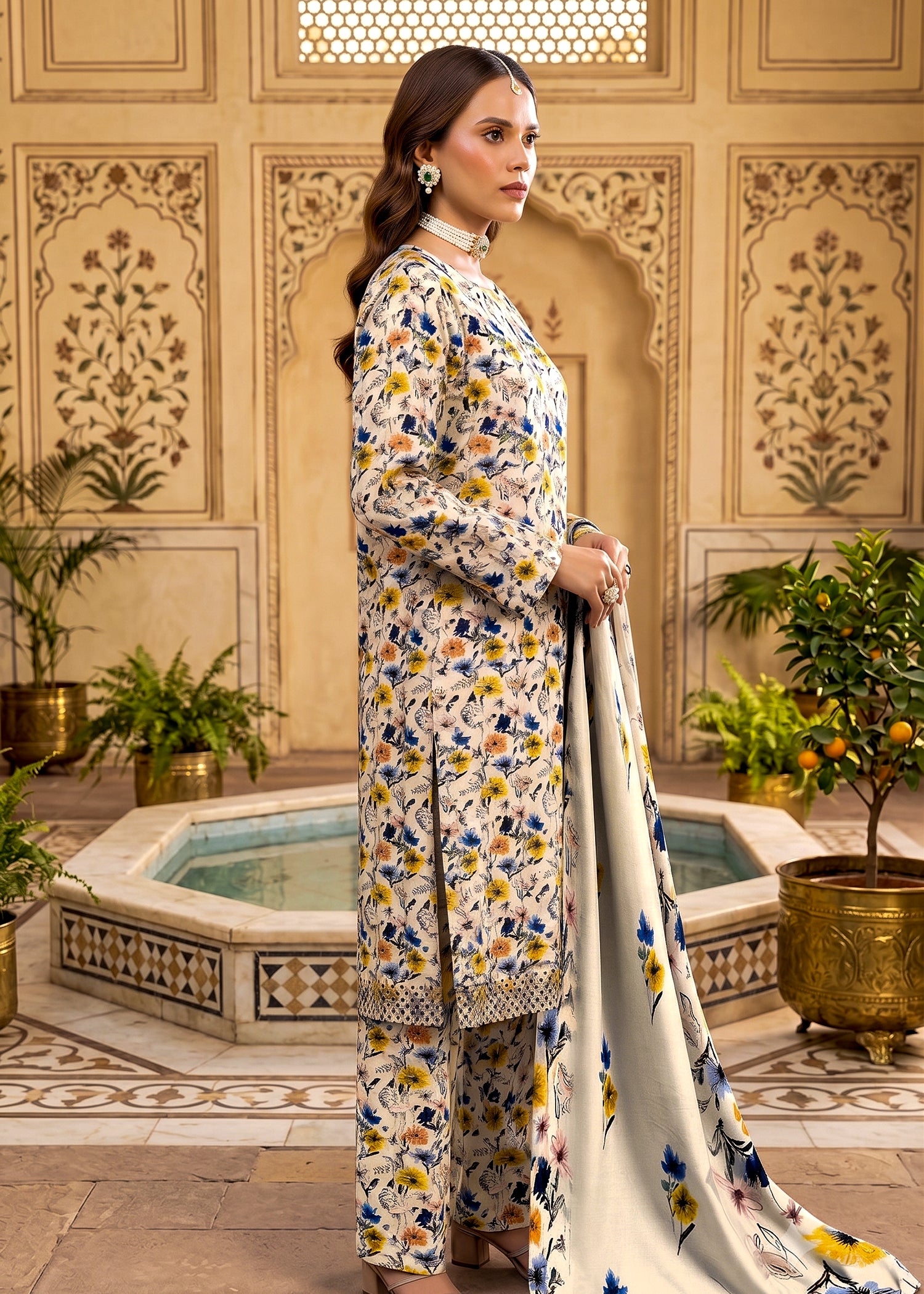 3 Piece Printed Lawn Suit - Unstitched