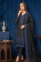 Slate Blue Grey– Premium Unstitched Embroidered Lawn 3PC Dress with Lawn Dupatta