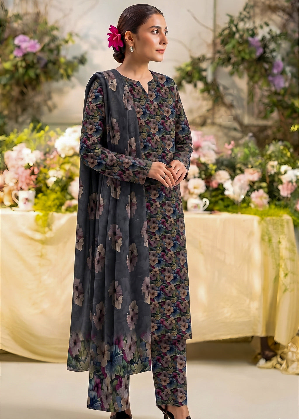 3 Piece Printed Lawn Suit - Unstitched