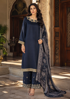 Shadow Whisper – Black Premium Embroidered Silk 3PC Set