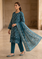 3 Piece Printed Lawn Suit - Stitched