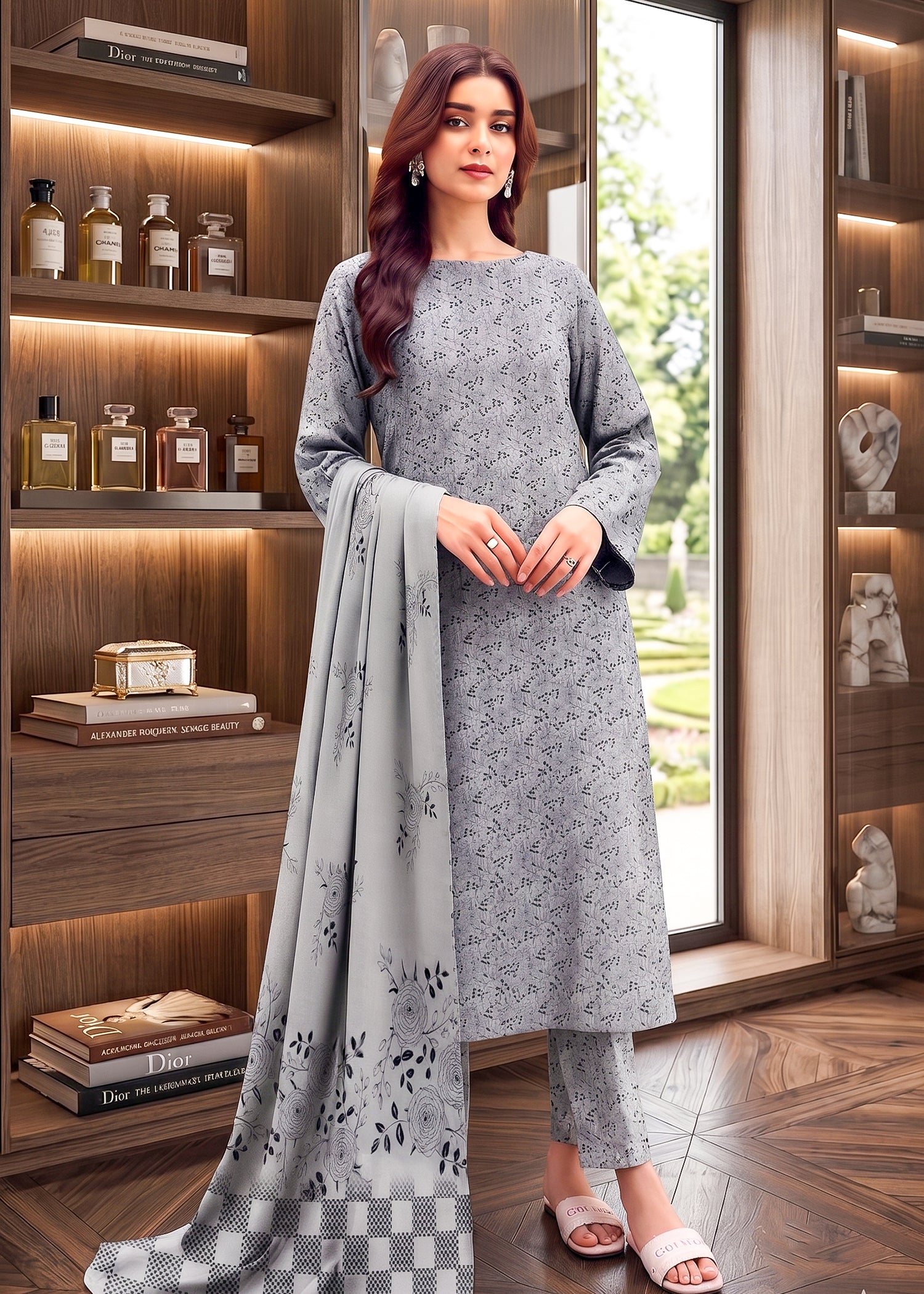 3 Piece Printed Lawn Suit - Unstitched