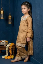 Golden Gleam – Kids Luxury Silk 3PC Dress
