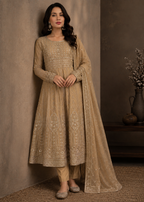 Desert Dusk – Camel Brown Luxury 3PC Maxi Dress