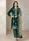 Opulent Teal Velvet Embroidered Occasion Wear