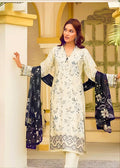Butter Cream Linen 3 PC Dress – Diamond Dupatta & Handcrafted Embroidery
