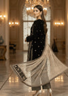Black Luxe Embroidered Velvet 3-Pc Set with Net Dupatta & Jamawar Shalwar