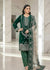 Classic Dark Green Velvet Embroidered Ensemble