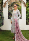 Luxury Pastel Grey Organza Embroidered 3 PC