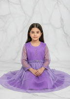 Festive Minis – Light Purple Stonework Sheesha Silk Frock