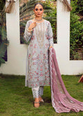 Luxury Pastel Grey Organza Embroidered 3 PC