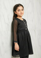Festive Minis | Black Sheesha Silk Embellished Frock