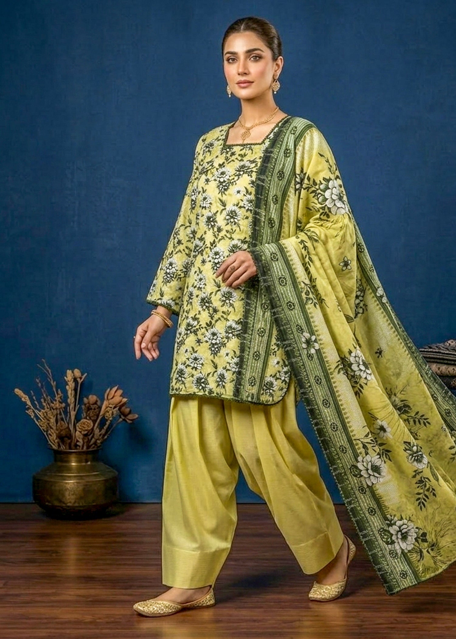 3 Piece Printed Lawn Suit - Stitched
