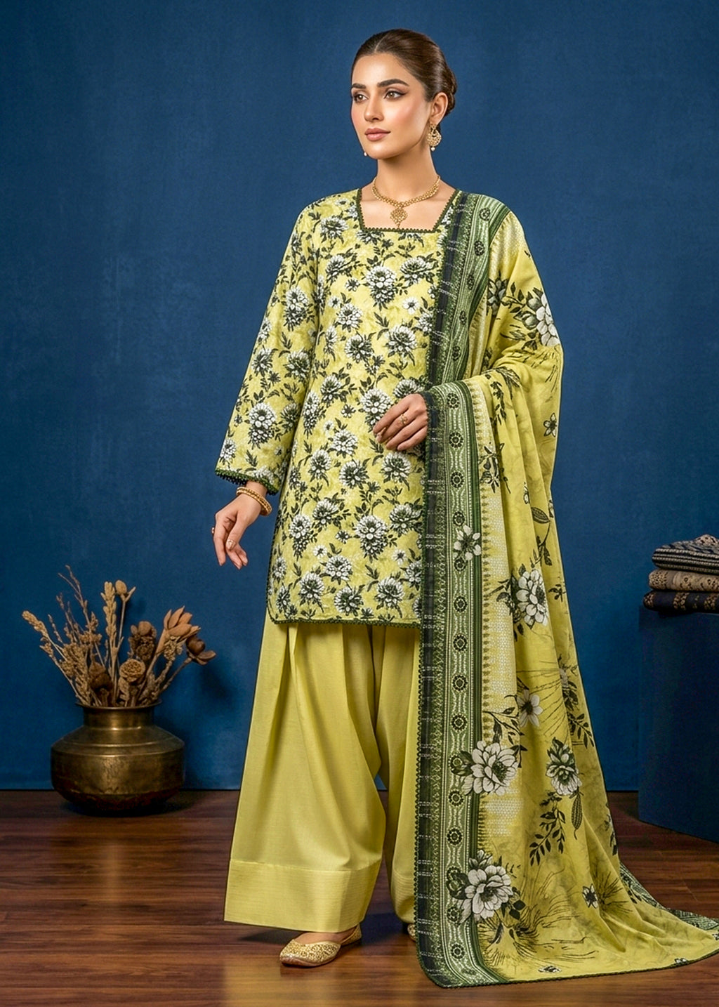 3 Piece Printed Lawn Suit - Stitched