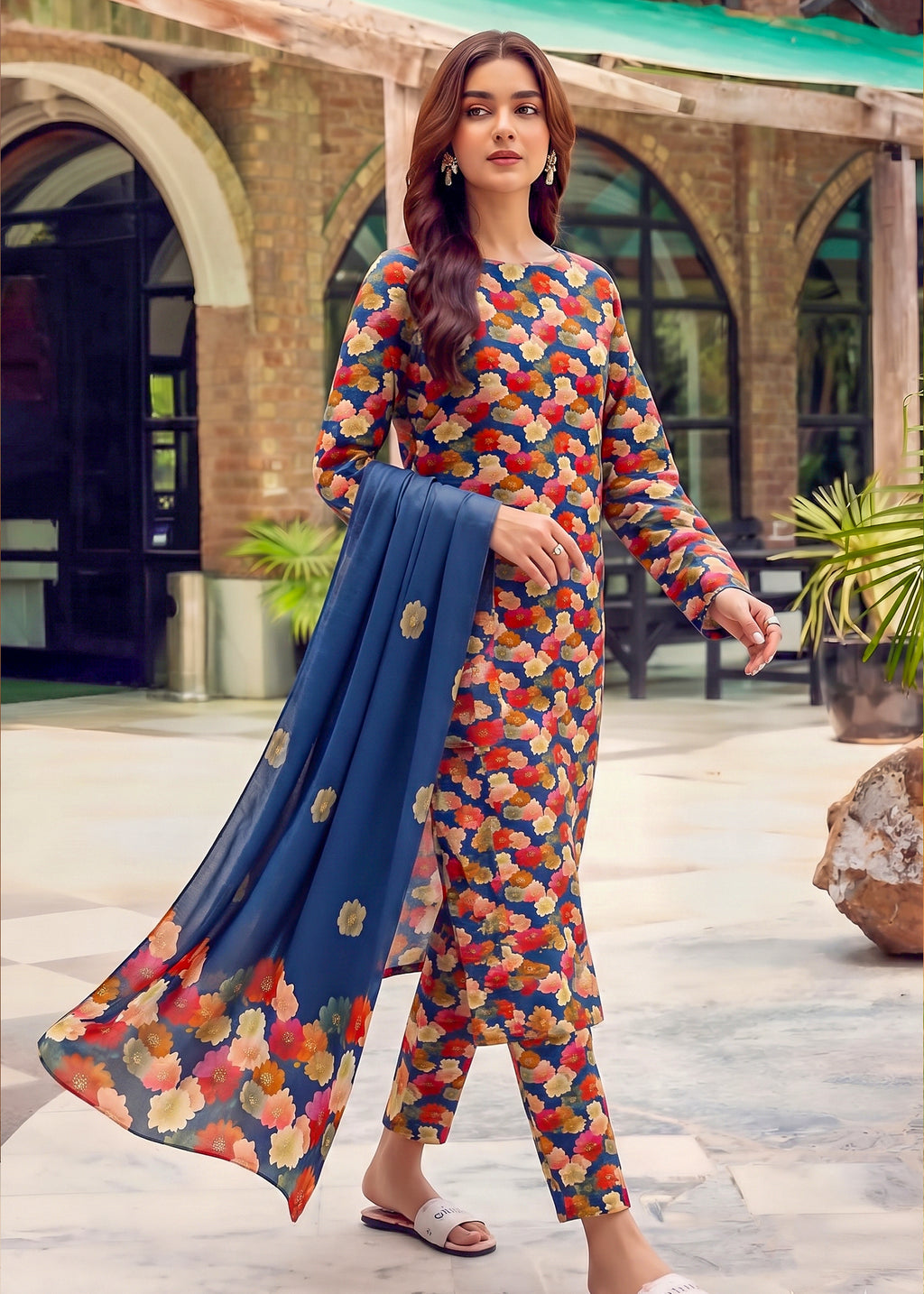 3 Piece Printed Lawn Suit - Unstitched