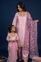Blush Harmony – Mommy & Me Luxury Silk 3PC Matching Set