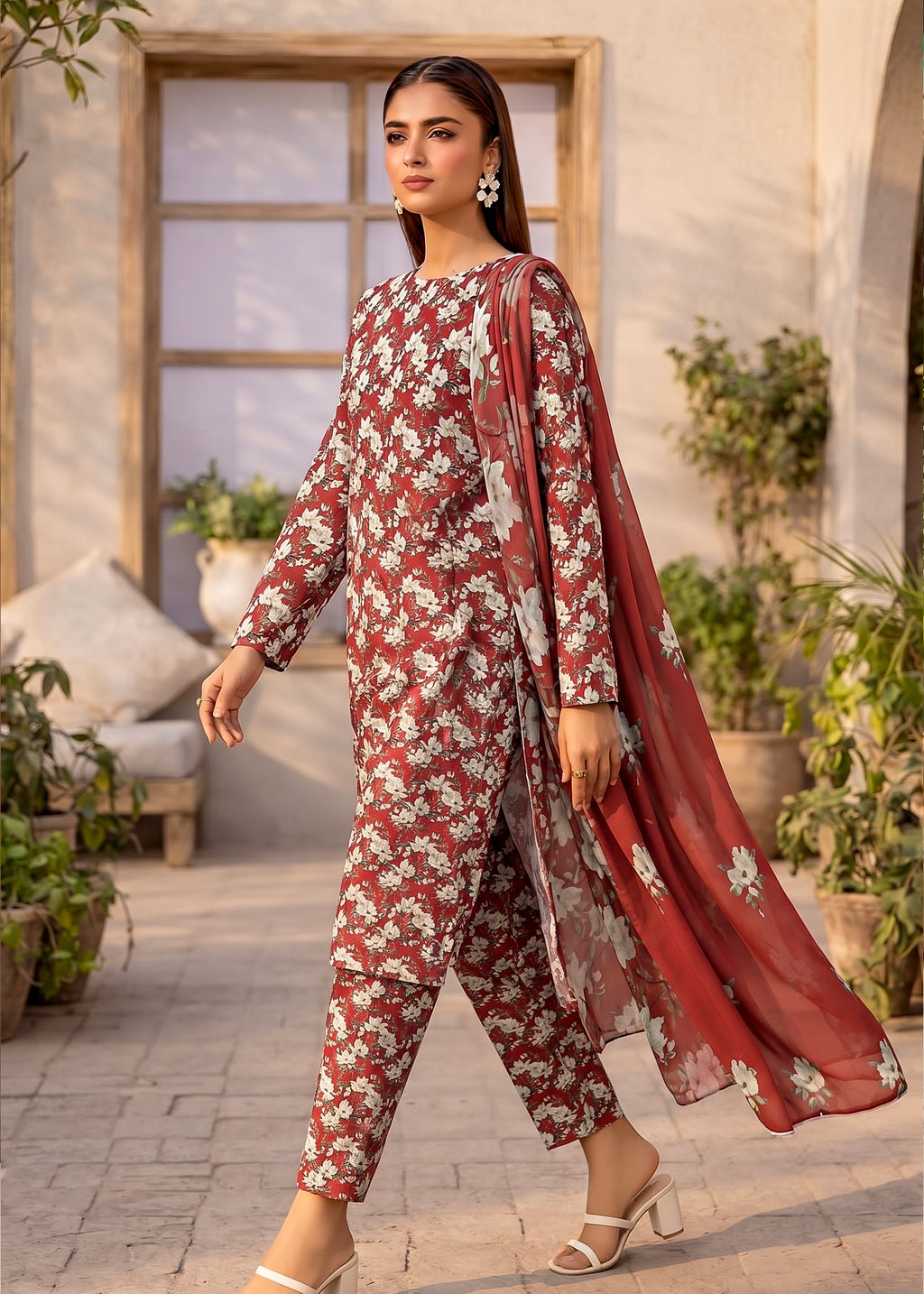 3 Piece Printed Lawn Suit - Unstitched