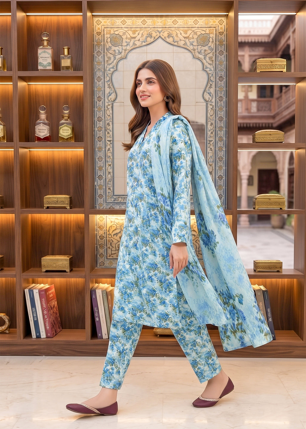3 Piece Printed Lawn Suit - Unstitched