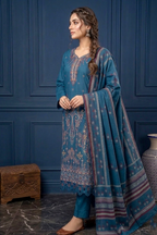 Medium Teal – Premium Unstitched Embroidered Lawn 3PC Dress with Lawn Dupatta