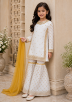 Soft White Luxe – Kids Embroidered 2-Pc Set