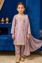 Pinkish Mauve Belle – Premium Silk Kids 3PC Dress