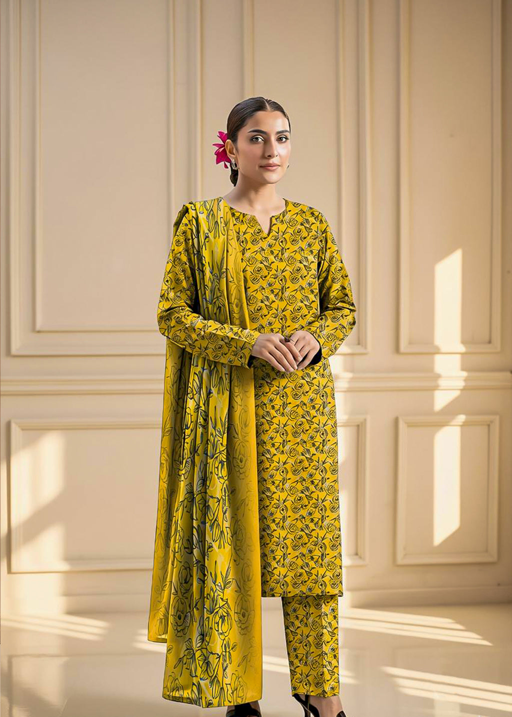 3 Piece Printed Lawn Suit - Unstitched
