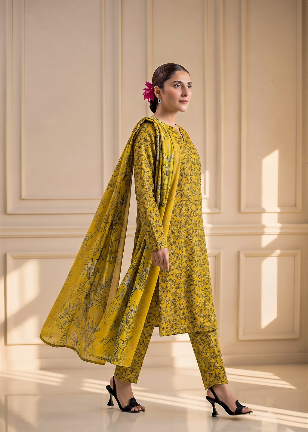 3 Piece Printed Lawn Suit - Unstitched