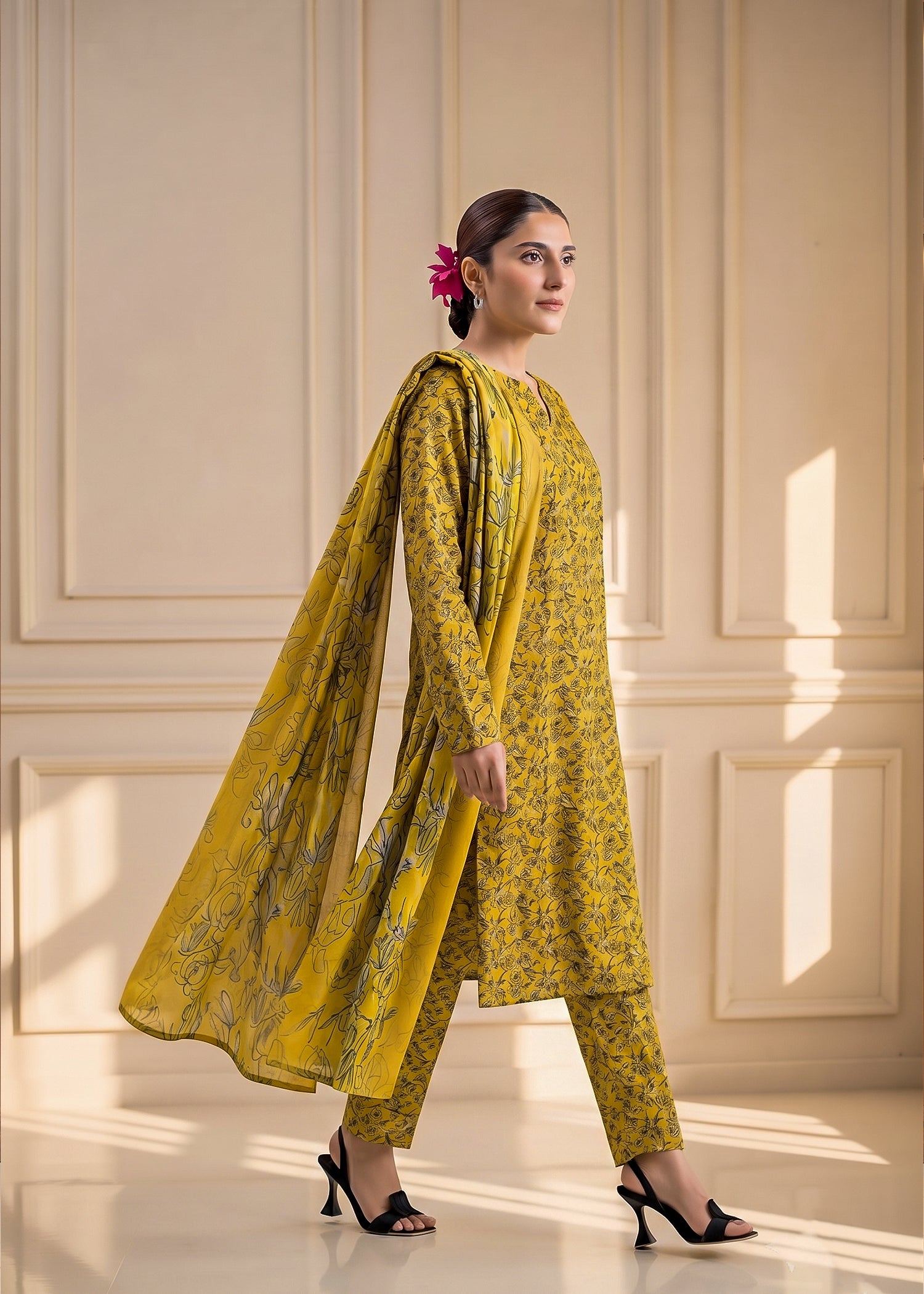 3 Piece Printed Lawn Suit - Unstitched