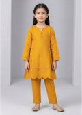 Girls Mustard Embroidered Kurta Set with Trousers